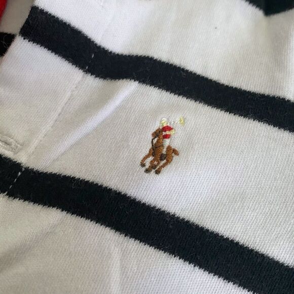 Polo Ralph Lauren Baby Boys Shortall Striped White Polo Infant size 6M - Picture 3 of 5
